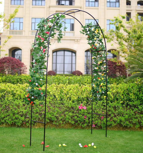 Steel Garden Arch For Climbing Plants Backyard Vibes Outdoor Decor 7 Feet 8 Inches High And 4 Feet 5 Inches Wide Weather Resistant