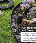 1.5 Inch Tall Landscape Edging Kit With 33 Ft Per Piece, 3 Pack Includes 120 Spikes, No Dig Lawn Border for garden setup