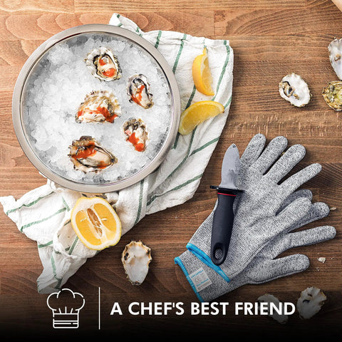 Heavy Duty Cut Resistant Gloves Level 5 For Kitchen Prep And Meat Processing Two Pairs Large Safe For Shucking Filleting Mandoline Slicing And Carving Built Tough As Nails