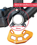 FortiGuard Alloy MTB Bash Guard ISCG05 Compatible showing mount points on bike frame, orange guard displayed below, labeled Cogster.