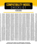 Compatibility model checklist for Must Have Dryer Repair Kit 4392065 For Whirlpool DIY Fix With Drum Belt Drum Roller And Pulley