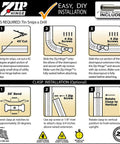 Flip Up Downspout Hinge Kit For Easy Yard Access No Detach Needed Perfect For Lawn Mowing Fits 2x3 And 3x4 Downspouts And 5In Or 6In Gutters DIY Install 6 Pack Made In USA installation guide with step-by-step instructions and required tools.