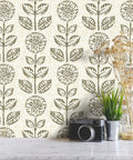 Floral Peel And Stick Wallpaper Tulip Print Neutral Self Adhesive Vinyl Covering For Kitchen And Bedroom Easy No Fuss Install Removable