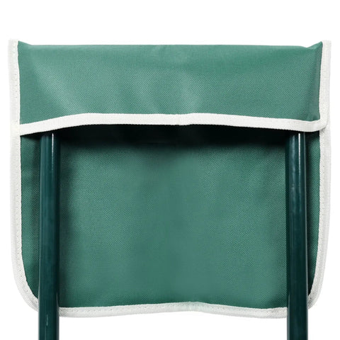Foldable Garden Kneeler And Seat With Thick Pad Workhorse Heavy Duty Portable Gardening Stool tool pouch in green fabric