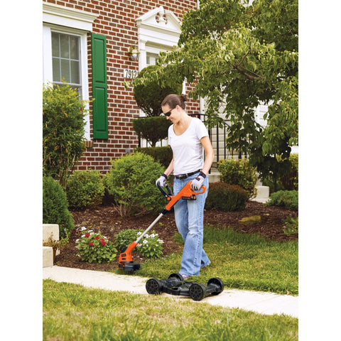 Person using 3 In 1 Cordless Weed Eater Lawn Edger And Lawn Mower With Two Batteries And Charger 12 Inch Battery Powered String Trimmer And Mower