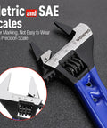 4 Inch Thin Jaws Stubby Adjustable Wrench With Wide Opening And 2Mm Slim Jaws For Tight Spaces CRV Steel With Black Oxide Finish