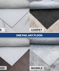 Non Slip Rug Pad 4 By 6 Foot Reversible Gripper For Hardwood Vinyl Tile And Laminate Floors demonstration on surfaces