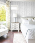 Bedroom with Striped Peel And Stick Wall Paper Grey And White Vinyl Self Adhesive Contact Paper For Bedroom Decor DIY Friendly