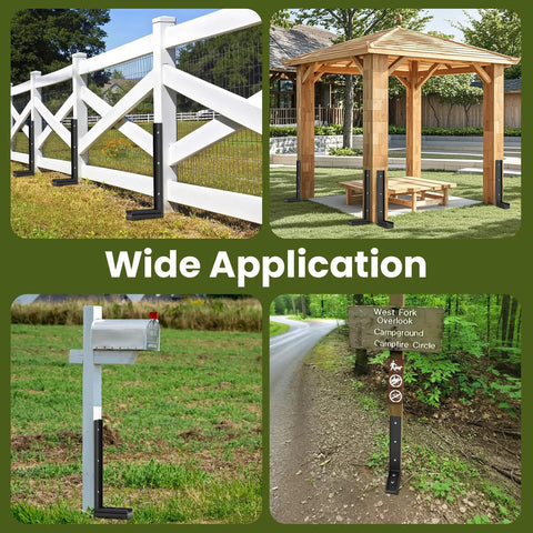 Fence Post Repair Kit For Wooden Fences With Steel Ground Spike And Adjustable Angle Easy Fix Rustproof Post Anchor Stake To Fix Broken Posts Heavy Duty Garden Fence Set 1 Pack Today
