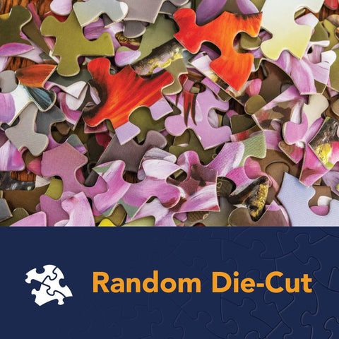 Close-up of jigsaw pieces from 300 Piece Hot Air Balloon Festival Puzzle For Adults By Michael David Ward