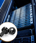 Hella Sturdy M6 Rack Mount Screws And Cage Nuts With Black Washers Stainless Steel Server Cabinet Hardware 100 Pack showing rack installation.