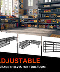 Heavy Duty 60 Inch Wide Garage Shelving Unit With 3000 Lbs Capacity, 5 Tier Metal Storage Racks For Garage Basement Pantry Workshop And More, Built To Last Steel Shelves For Maximum Space And Clean Up Clutter. Adjustable black steel shelving in garage toolroom