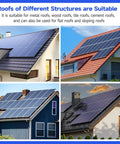 Heavy Duty Aluminum Solar Panel Mounting Brackets Kit 10 Pack For Flat And Pitched Roofs installed on various roof types