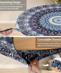 Durable Waterproof Round Tablecloth For 36 To 44 Inch Tables Vinyl Indoor Outdoor Fitted Cover with drawstring design