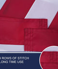 Close-up of All American Betsy Ross Flag 3x5 Ft showing reinforced stitching, heavy-duty polyester for durability.