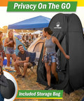 Group camping with Multipurpose Privacy Pop Up Tent For Camping And Beach With Easy Open Portable Shower Stall, black tent