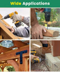 Four images showing use of Fourteen By Four Inch Wood Structural Screws Exterior Hex Head Lag Screws in outdoor projects.