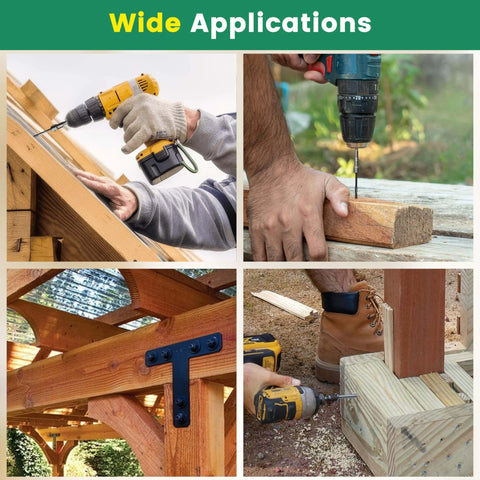 Four images showing use of Fourteen By Four Inch Wood Structural Screws Exterior Hex Head Lag Screws in outdoor projects.