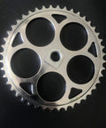 Metal sprocket from 44T Wide Crank Assembly Kit for Gas Motorized Bicycle, 3 Piece Set, steel, fits 26 Inch Cruiser Frames