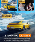 3 Channel WiFi Dash Cam With Front, Rear And Cabin Cameras, 2.5K Plus 1080P Front And Inside Footage, G-Sensor, Loop Recording