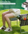 Person using 2 In 1 Garden Kneeler And Seat With Wide EVA Foam Kneeling Pad Detachable Tool Pouch Upgraded Folding Gardening Work Bench outdoors