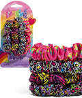 Rainbow Leopard Eco Friendly Satin Scrunchies Set 4 Pcs Soft As Silk Hair Ties That Glide No Damage For Frizz Free Sleep Ponytail