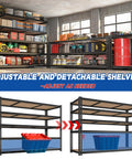 Heavy Duty Garage Shelving Unit 3500 Lbs Capacity, 60 Inch Wide 5 Tier Storage Rack For Tools, Gear, And Oversized Items, Ultra Sturdy Metal Shelves For Home, Garage, Or Workshop Organization, adjustable shelves