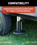Replacement Hydraulic Pump Motor For Unidirectional RV Leveling Power Units with Heavy Duty Construction installed on RV