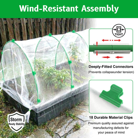 Garden Hoops For Raised Beds A 36 Piece Fiberglass Greenhouse Hoop Kit With Adjustable Frames For Row Covers And Bird Netting Rust Proof DIY Outdoor Plant Stakes Built Tough For Easy Setup In Any Garden