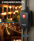 Outdoor Dimmable String Light Dimmer With 100 Foot Control Range Weatherproof 125V Dimmer Switch with glowing string lights