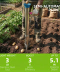 Semi Automatic Long Handled Garden Planter Tool For Seedlings And Bulbs Transplanter Hole Digger in garden with soil cover
