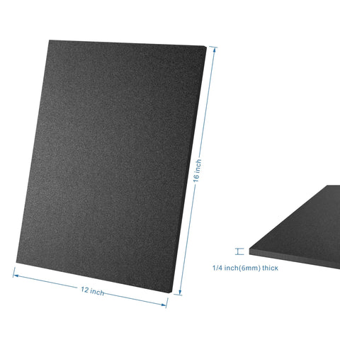 Black ABS Plastic Sheet 12 By 16 Inch 0.25 Inch Thick Rigid Moldable Thermoplastic Board For Crafts DIY Projects And Home Decor Textured Front Smooth Back Pack Of 2