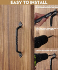 Two Pack Gate Handles For Wooden Gates With Screws Rustic Black Steel Door Pulls For Garden Shed And Fences Heavy Duty Handle Set