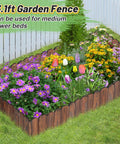 Installed Wooden Garden Edging Border Kit No Fuss Pine Flexible Landscape Border 13.1ft By 11.8in around flower beds