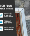 High Flow Inside Miter Kit Gutter Guard 3 Pack For 5 Inch Gutters Stainless Steel 8 Mesh Micro Mesh Design Pre Cut Fit Easy Install