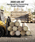 46 Inch Quick Attach Pallet Forks For Skid Steer Attachments, Beefy 2600 Pound Capacity, Heavy Duty Steel Forks, logs loaded