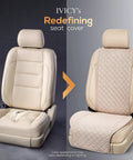 Faux Linen Front Car Seat Cover Non Slip Bucket Seat Protector For Most Cars SUVs Vans Trucks Machine Washable Airbag Compatible Light Beige Hassle Free Install Fits Driver Or Passenger Side comparison