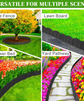 20 Ft Black Garden Edging Border Set With 20 Stakes 7.8 Inch High Landscape Edging for Flower Beds and Lawn Borders, versatile use
