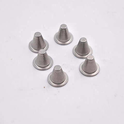 Waterjet witches hat short-stop filter cones, perforated stainless steel, 8-pack