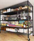 Heavy Duty Garage Shelving Unit With Wheels And Adjustable Feet, Five Tier Steel Wire Storage Rack, 2998 Lb Capacity, 85.7 Inch Tall, Built Tough For Tools And Gear Organization in kitchen storage