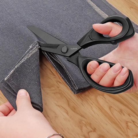 Black Titanium Fabric Scissors For Dressmaking Pro Grade Heavy Duty Multipurpose Shears With Titanium Coated Blades And Soft Grip Handles 25cm Cutting Tool For Seamstresses Tailors And Craft Projects cutting denim fabric