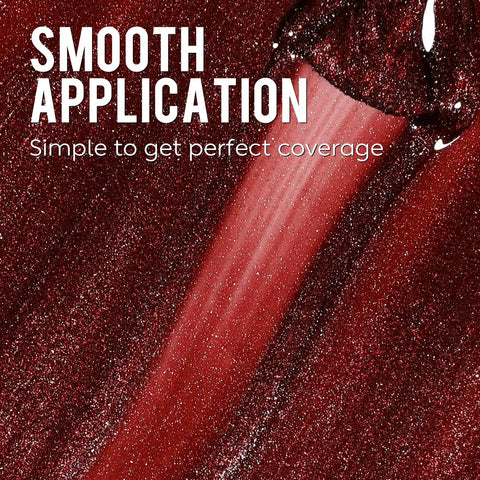 Smooth application of Cat Eye Gel Polish With Magnet 15ml Hema Free Vegan Cruelty Free Shimmer Glitter UV Gel close-up