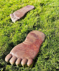 Footprint Stepping Stone Mold For Concrete And Cement Projects, DIY Garden Pathway Stones on green grass, reusable plastic molds.