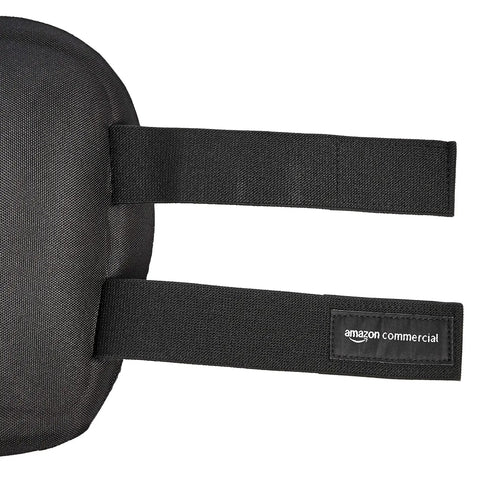 Non-Marring Polyester Cap Knee Pads One Pair Black Heavy Duty Work Gear With Soft Foam Cushioned Interior strap detail