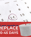 Top Notch Humidifier Wick Filter Replacement Kit Fits HWF62 HWF62D And H62 Humidifiers 4 Pack reminder calendar image