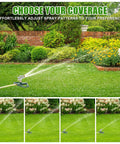 Heavy Duty Metal Pulsating Sprinkler For Yard, 360 Degree Rotating Automatic Water Sprinkler For Lawn With Metal Base