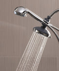 High Pressure 2 In 1 Shower Head System With Handheld Spray And 5 Foot Hose, PowerPulse Therapeutic Massage, Chrome Finish