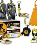 Cobra 10 Ft Self Retracting Lifeline SRL Class 1, fall protection kit with polyester webbing and harness, job site safety gear.
