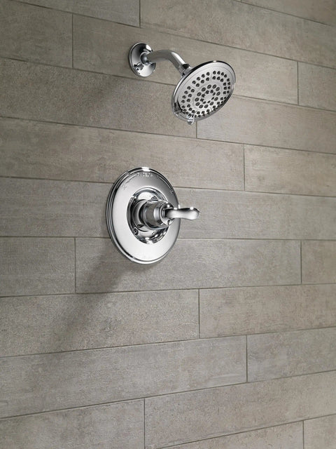 Linden 14 Series Shower Trim Kit With Five Spray Touch Clean Chrome Shower Head Five Spray Options Including Full Body And Massage Chrome Finish Valve Not Included Rough In Sold Separately