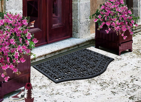 Heavy Duty Rubber Doormat That Stays Put With 12 Pound Weight 24 By 39 Inch Outside Front Door Mat For Mud Dirt Scraper Non Slip